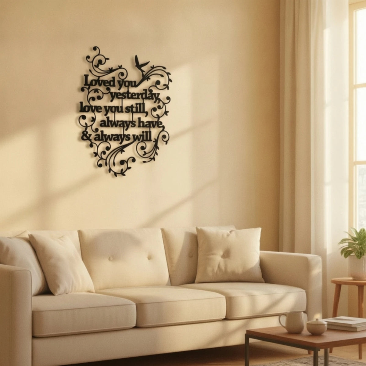 Romantic Metal Wall Art – Bird & Quote Iron Sign | 30×23cm Metal Wall Art SPOT