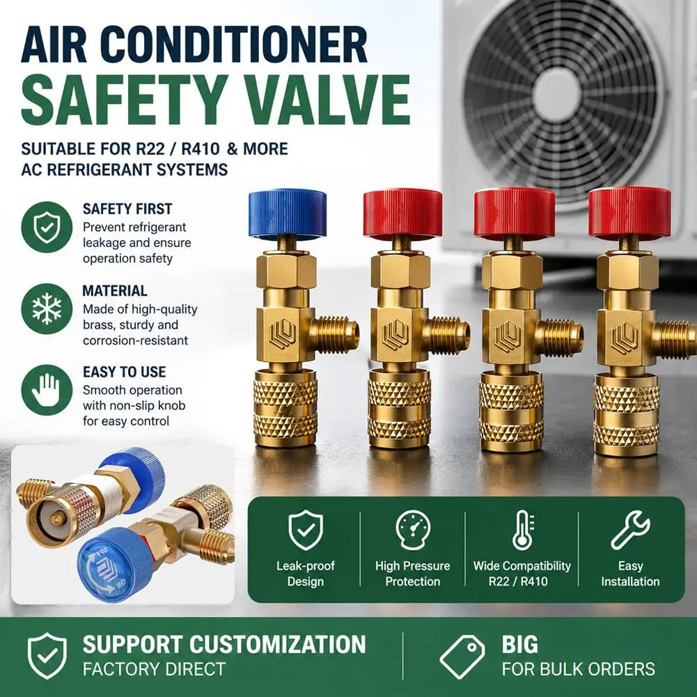 R410A R22 Brass Safety Valve Adapter for HVAC AC Systems HVAC Valve Adapter SPOT