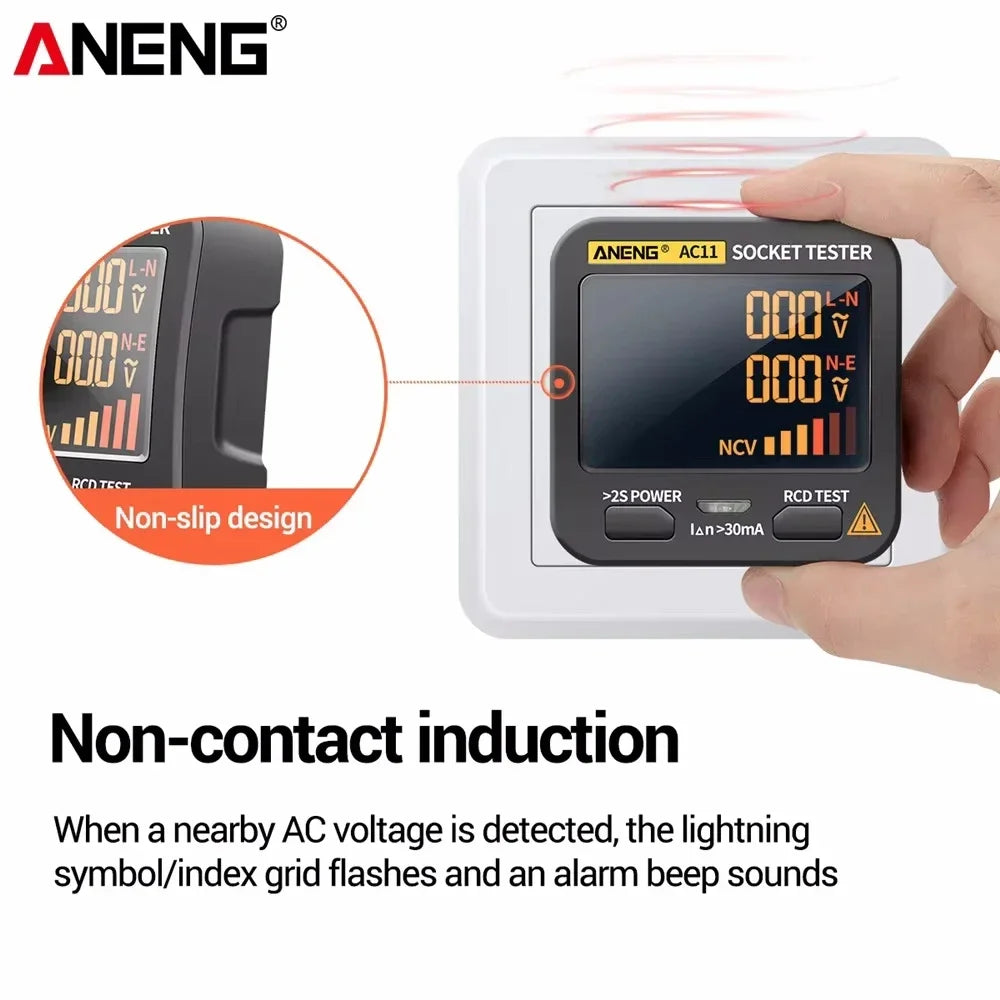 ANENG AC11 Digital Socket Tester – EU/US/UK/AU Voltage Checker Socket Tester SPOT