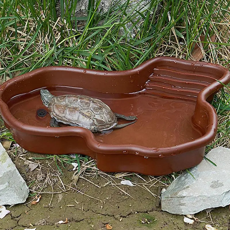 Reptile Feeding Dish & Bathing Pool with Ramp & Basking Terrace Reptile Bathing Dish SPOT