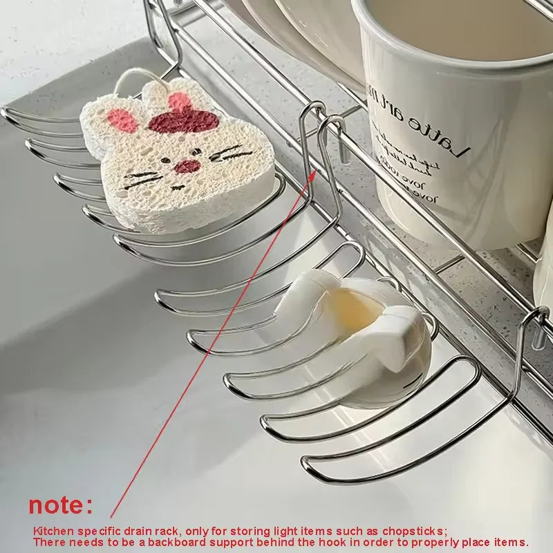 4-Pack Stainless Steel Hanging Drain Basket Storage Rack Hanging Storage Basket SPOT
