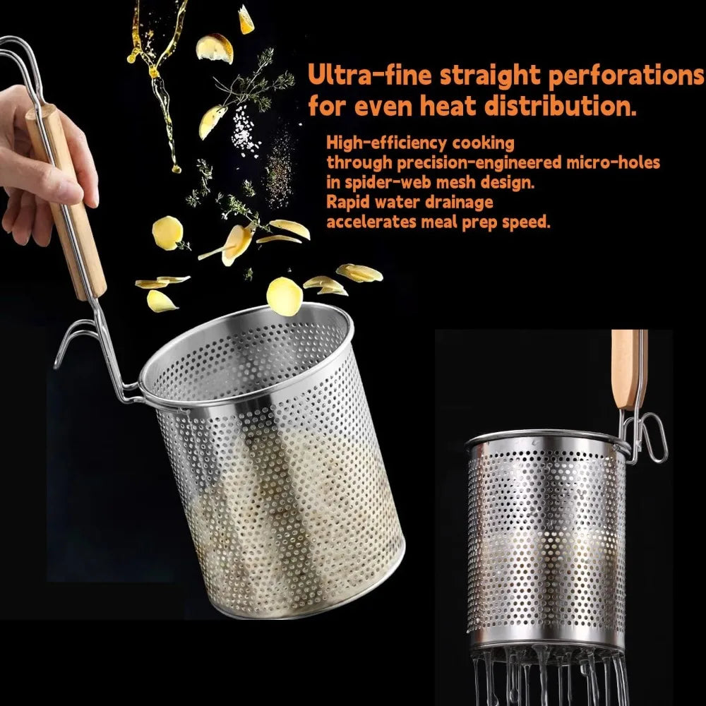 Stainless Steel Deep Mesh Skimmer Basket – Wooden Handle Mesh Skimmer Basket SPOT