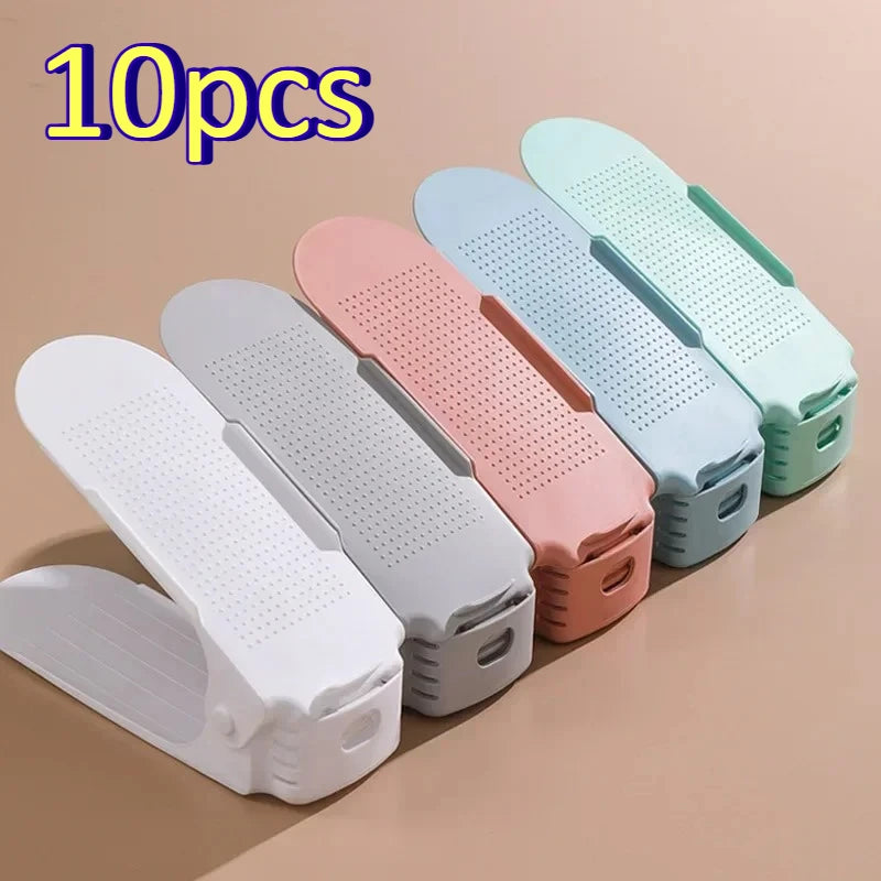 10-Pack Stackable Double Layer Shoe Rack Organizer for Closet Shoe Rack Organizer SPOT
