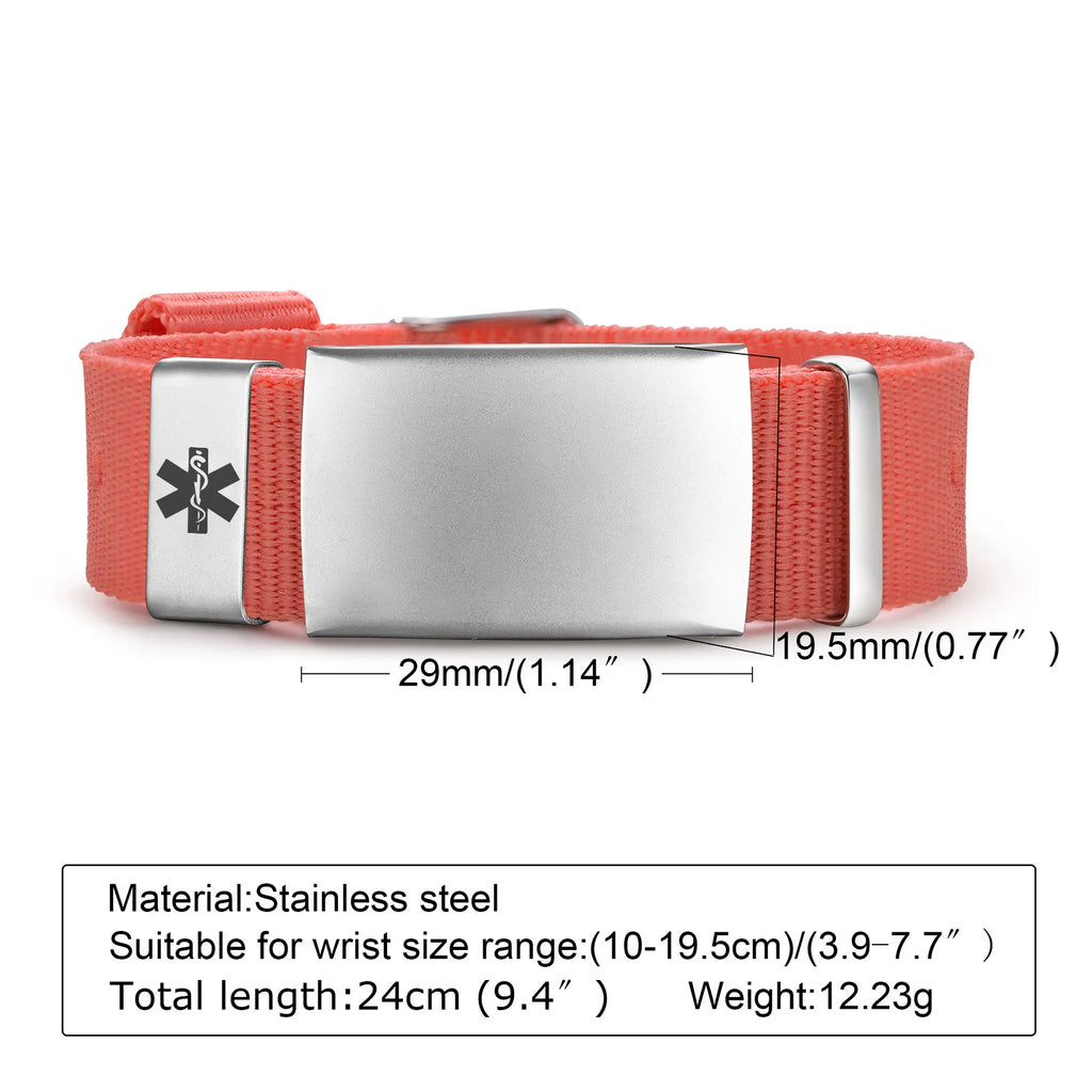 Personalized Engraved ID Bracelet – Adjustable Sport Wristband Engraved ID Bracelet SPOT