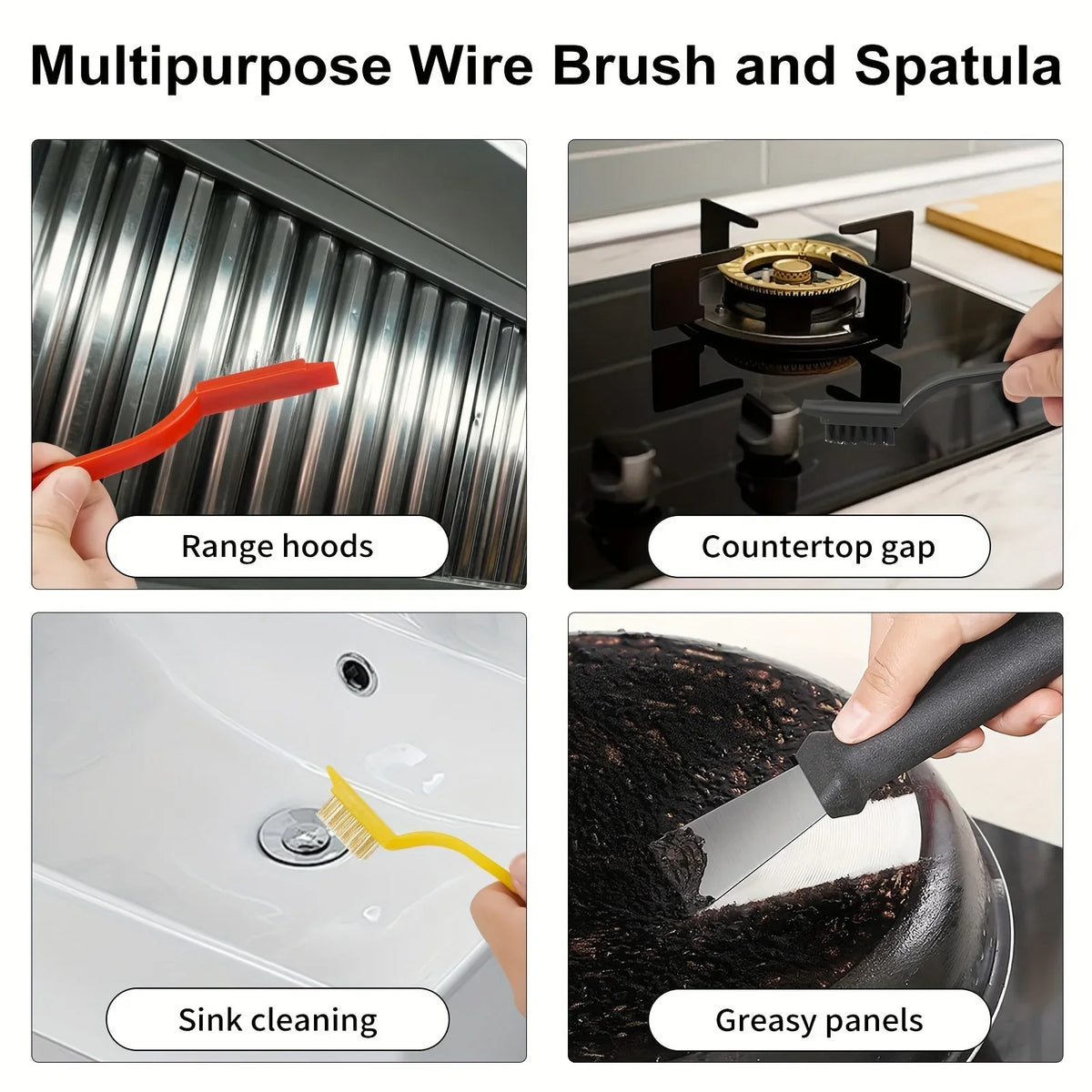 11-Piece Long Handle Cleaning Brush Set – Kitchen & Bathroom Cleaning Brush Set SPOT