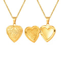 Personalized Photo Heart Locket Necklace – Vintage Flower Gold Locket Pendant Necklace SPOT PN-2208G Only locket No Image 45cm-50cm