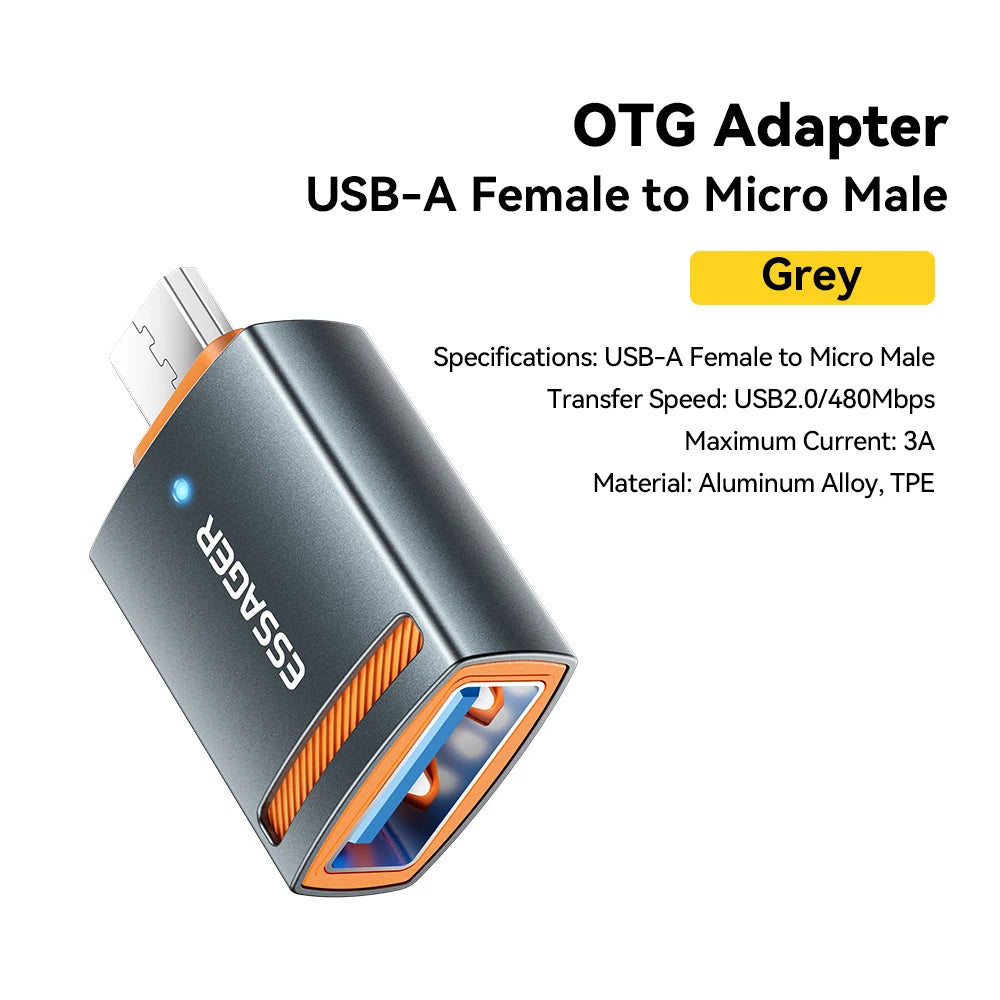 Essager USB 3.0 OTG Adapter – Type-C, Micro & Lightning USB OTG Adapter SPOT USB2.0 to Micro 3A
