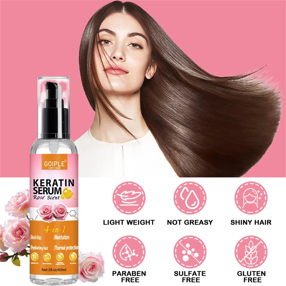 Goiple Hair Care Set: ACV Shampoo, Keratin Serum & Rice Water Hair Care Set SPOT