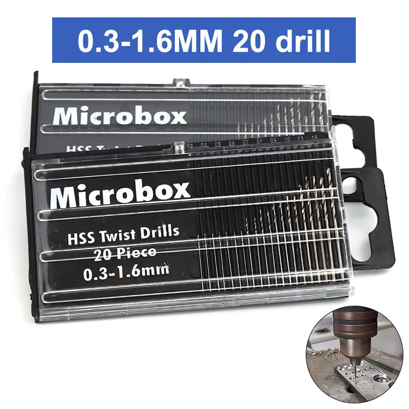 Mini Twist Drill Bit Set 20/25Pc – 0.3–3.0mm HSS Micro Drills Micro Drill Bit Set SPOT