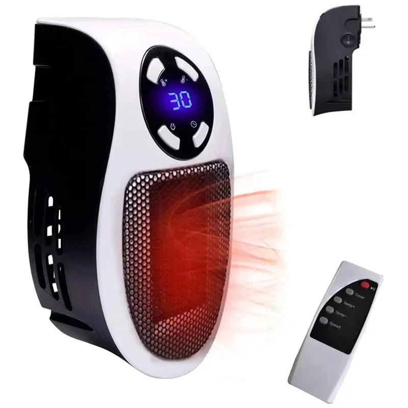 NOCCLILI Mini Plug-In Wall Heater with Remote Control Mini Wall Heater SPOT White 100V-240V EU Plug