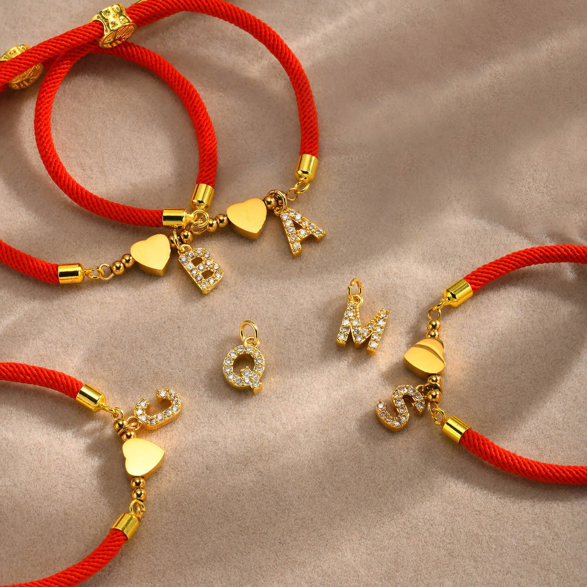 Heart Initial Bracelet Women – 18K Gold Milan Rope, A–Z Letters Charm Bracelet SPOT
