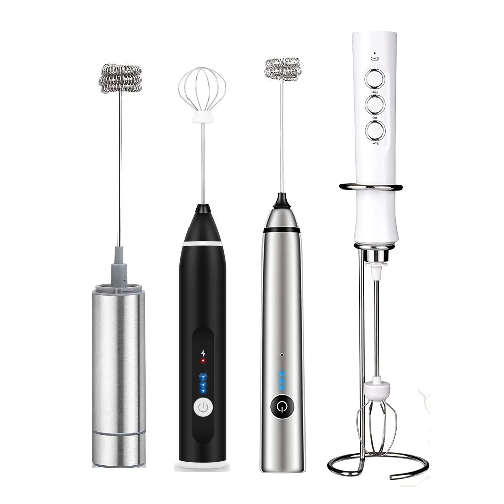 USB Rechargeable Electric Milk Frother – 3-Speed Handheld Milk Frother SPOT Default Title