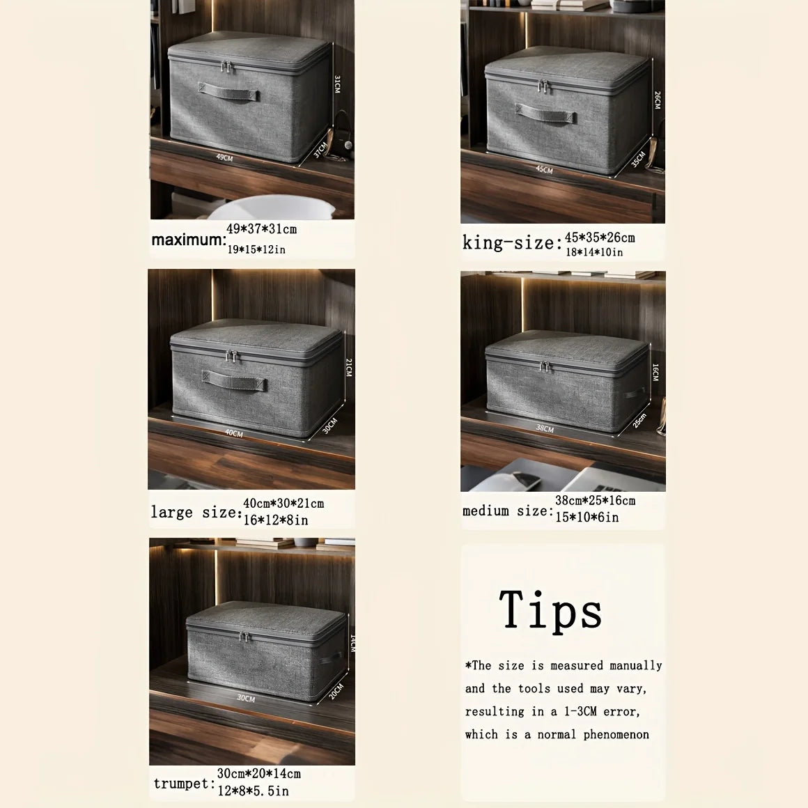 Stackable Foldable Fabric Storage Boxes with Lids & Handles Fabric Storage Box SPOT