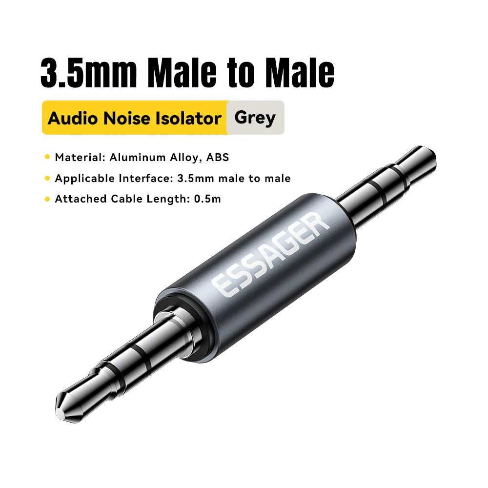 Essager 3.5mm Male to Male Stereo Audio Aux Adapter Audio Aux Adapter SPOT 3.5mm Male To Male