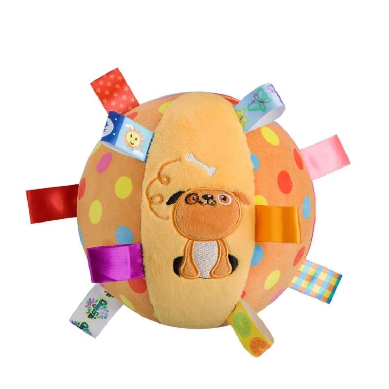 Interactive Ball Dog Toy – Bite-Resistant Plush Handle & Bells Interactive Dog Toy SPOT