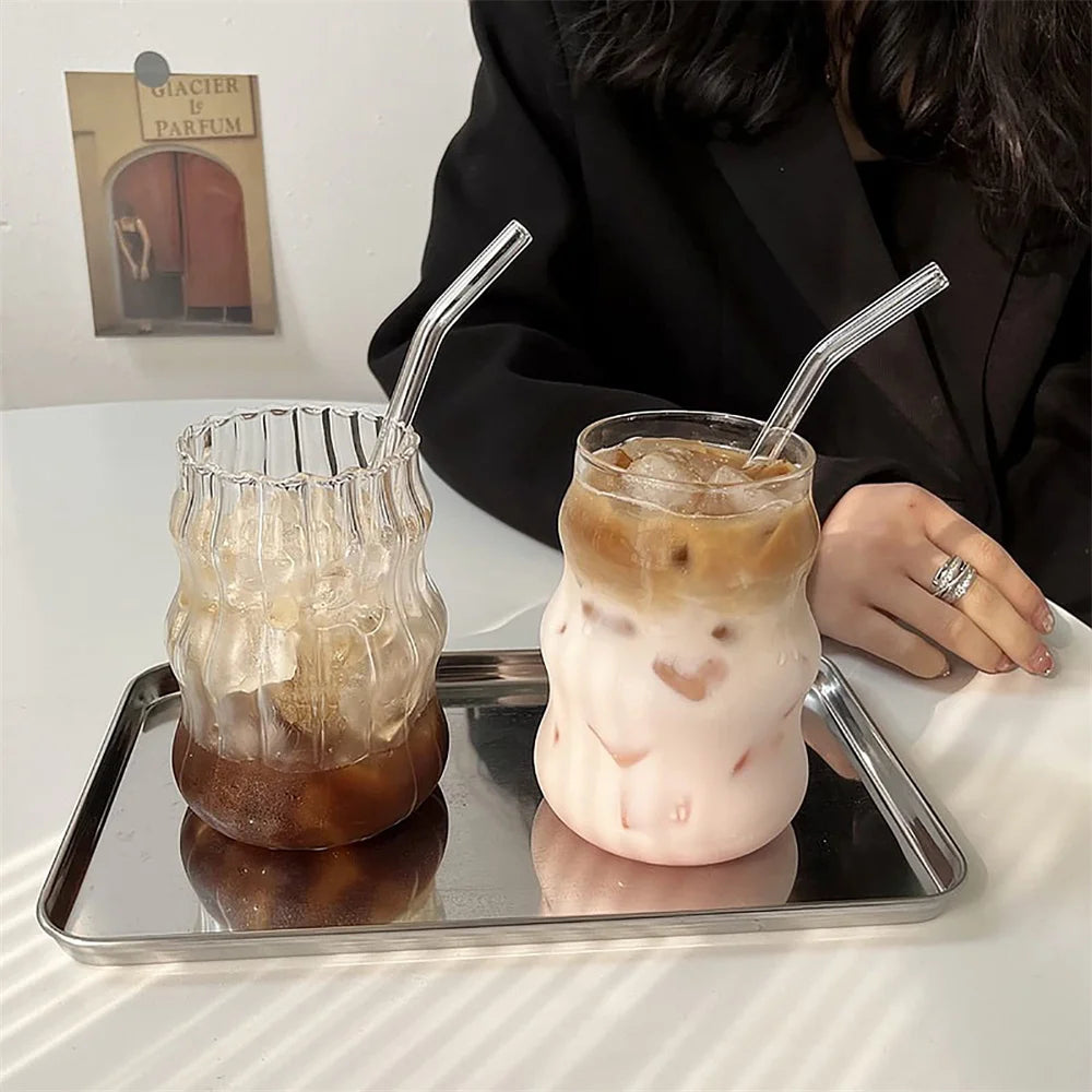 530ml Striped Glass Tumbler – Heat-Resistant Drinkware Glass Tumbler SPOT