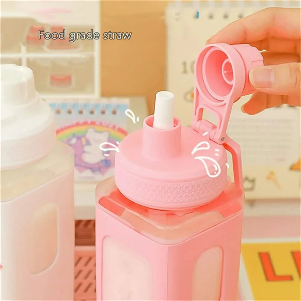 700ml Kawaii Water Bottle with Straw – BPA-Free Leakproof Kawaii Water Bottle SPOT