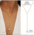 Gold Lariat Necklace – 18K Plated Y-Shape CZ Drop Pendant Lariat Pendant Necklace SPOT NC-1568G