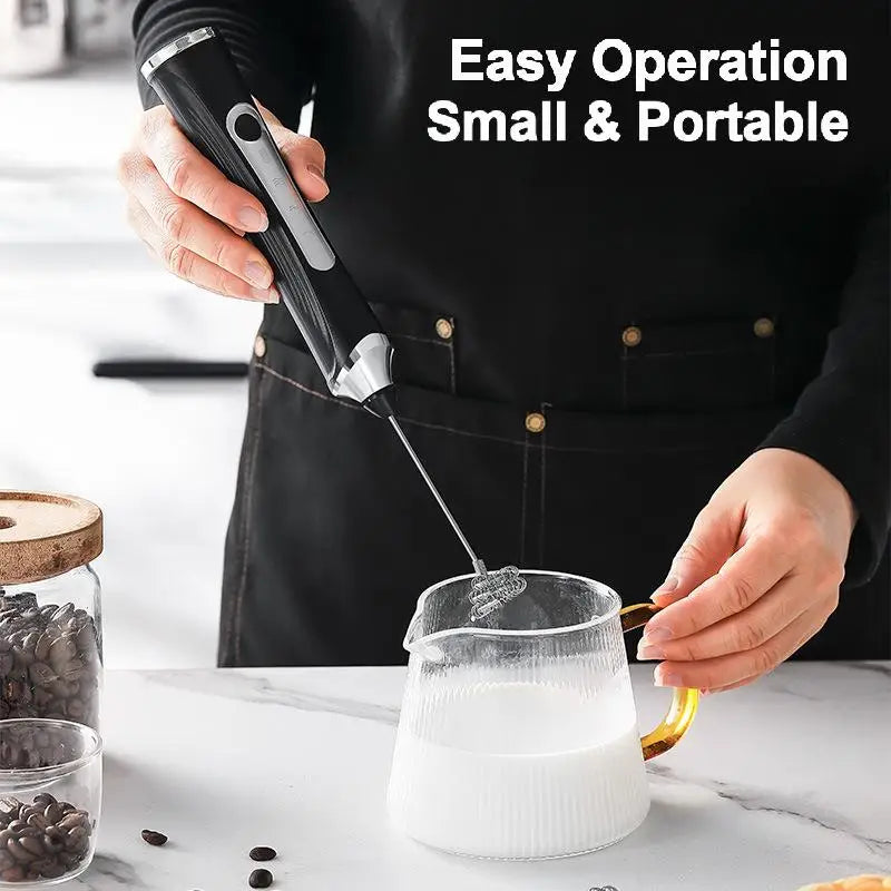USB Rechargeable Handheld Milk Frother – 2 Whisks, 3 Speed Handheld Milk Frother SPOT