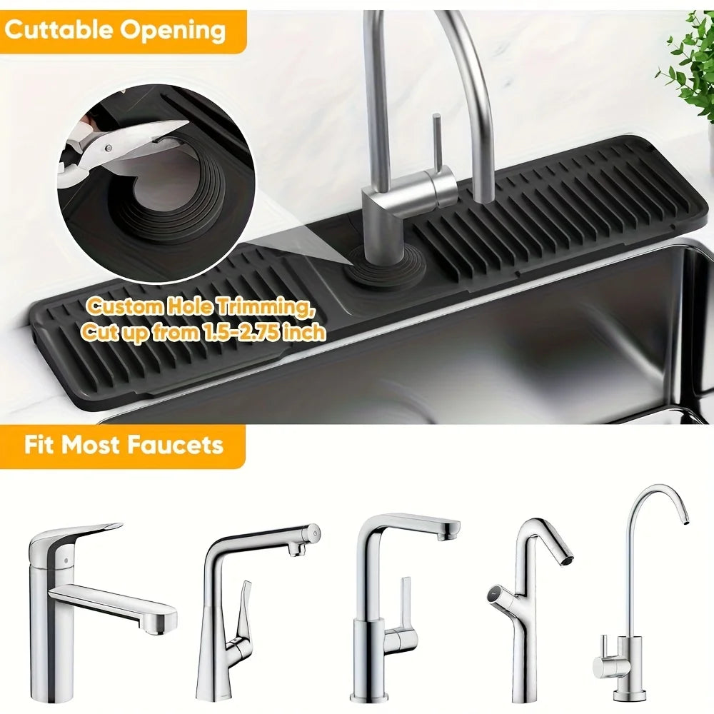 Kitchen Sink Splash Guard – 7° Slope, Snap-On, Quick Drain Sink Splash Guard SPOT