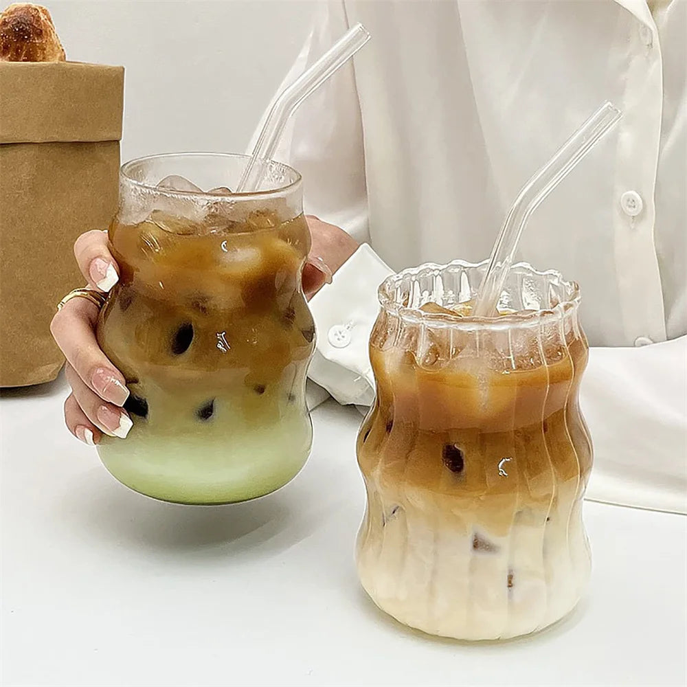 530ml Striped Glass Tumbler – Heat-Resistant Drinkware Glass Tumbler SPOT