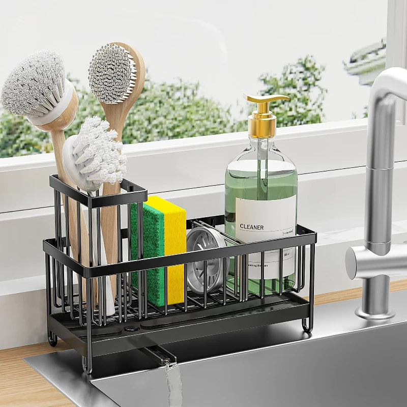 Cisily Stainless Steel Sink Caddy & Sponge Holder Organizer Sink Caddy Organizer SPOT Default Title