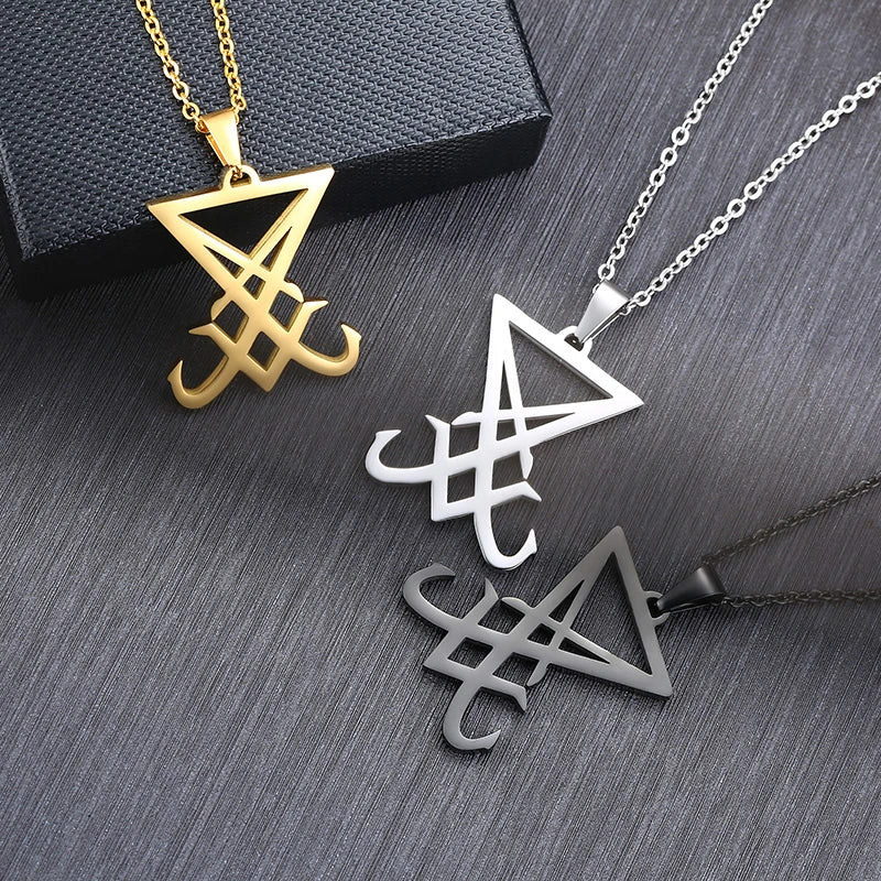 Sigil of Lucifer Stainless Steel Pendant Necklace for Men Pendant Necklace SPOT