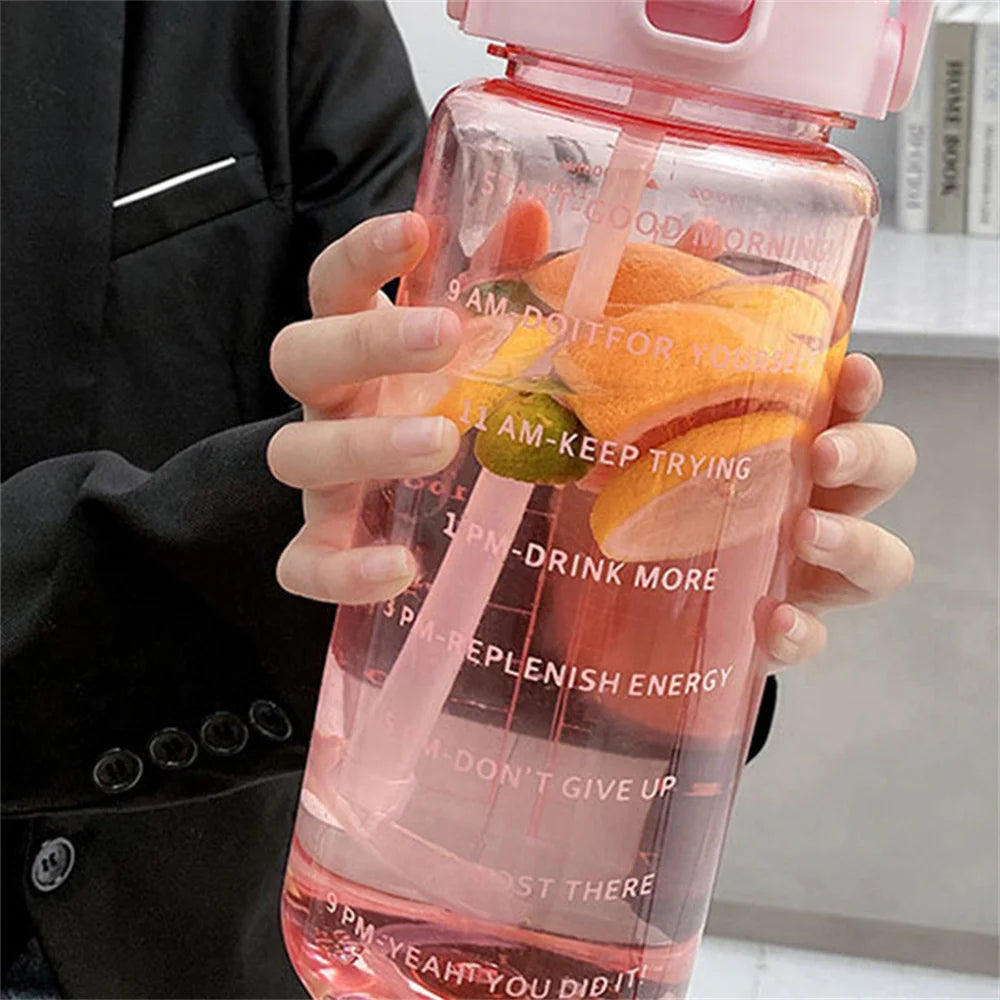 2L Time Marker Water Bottle – Leak-Proof, BPA-Free, with Stickers Water Bottle SPOT