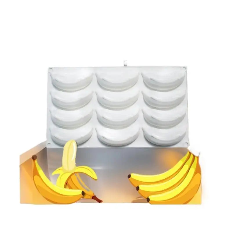 12-Cavity Banana Silicone Mold – BPA-Free Mousse Bakeware Silicone Baking Mold SPOT