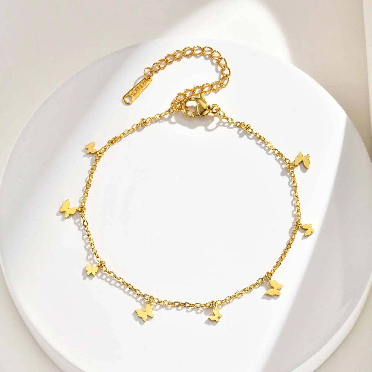 Butterfly Charm Bracelet – 18K Gold Plated Stainless Steel Charm Bracelet SPOT