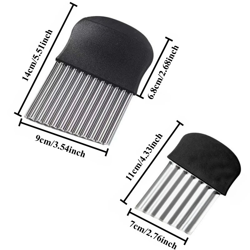 Stainless Steel Crinkle Wave Cutter – Wavy Potato & Veggie Slicer Vegetable Wave Slicer SPOT