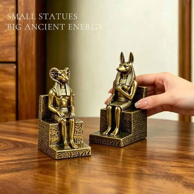 Anubis & Khnum Egyptian Resin Statue Set – Collectible Figurines Resin Collectible Figurine SPOT