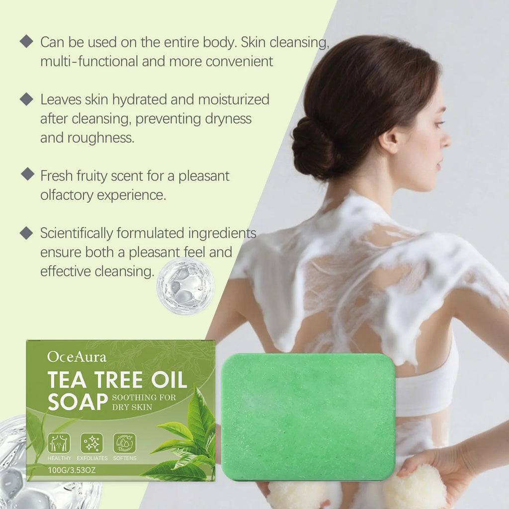 OceAura Tea Tree Oil Soap Bar – Deep Cleansing & Moisturizing Body Soap Bar SPOT