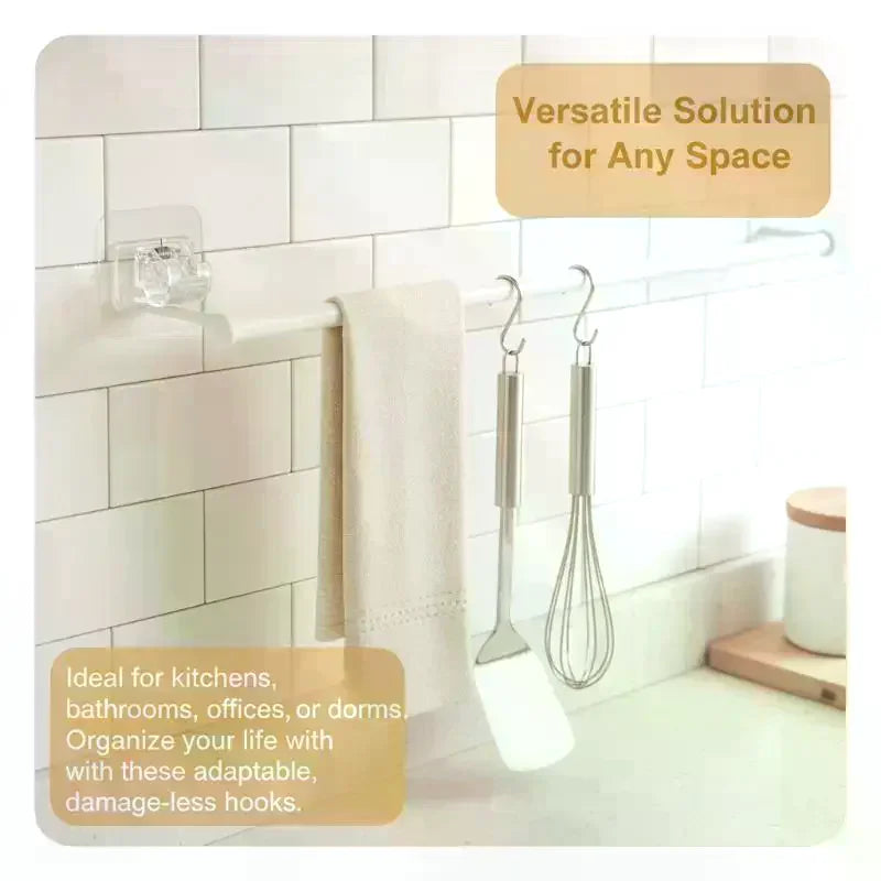 10-Pack No-Drill Curtain Rod Brackets – Strong Adhesive Hooks Curtain Rod Brackets SPOT