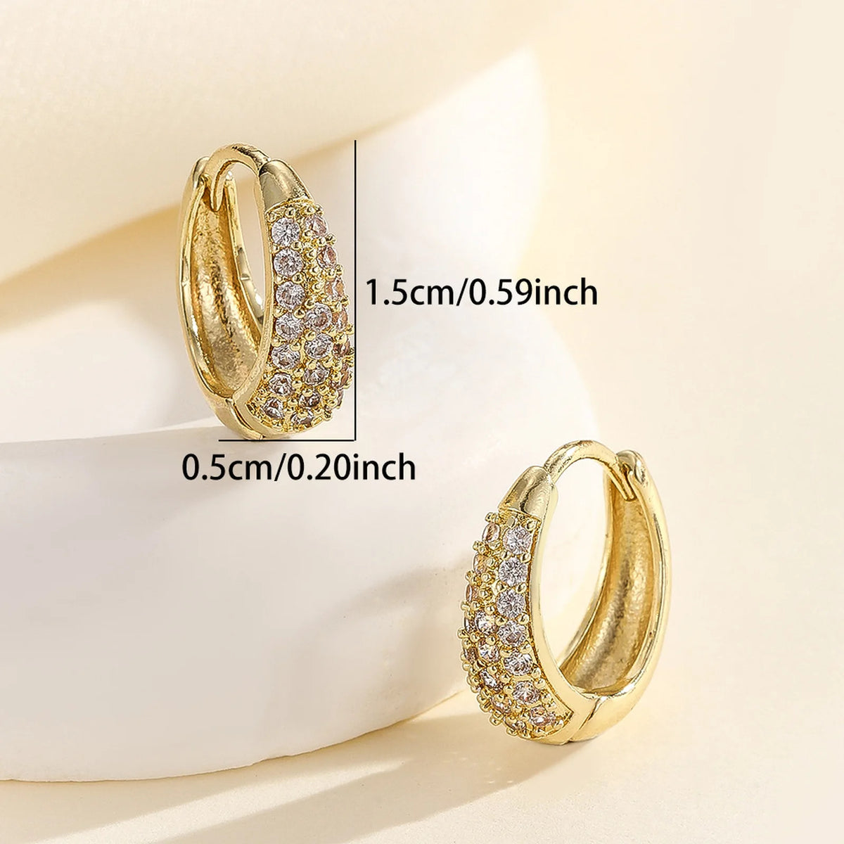 Chunky Pavé CZ Huggie Hoop Earrings – Gold & Silver | Women Huggie Hoop Earrings SPOT