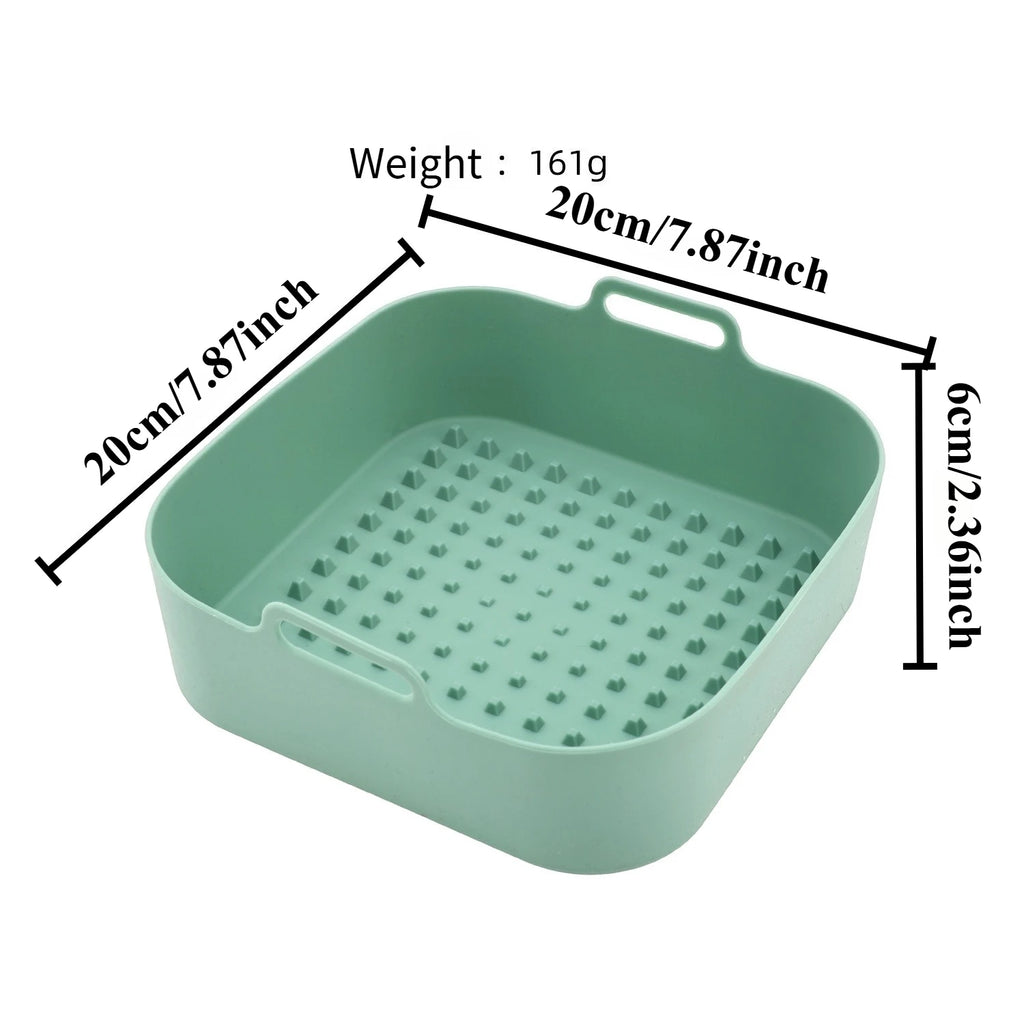 Reusable Silicone Air Fryer Mat – Non-Stick BPA-Free Baking Tray Silicone Baking Mat SPOT Green