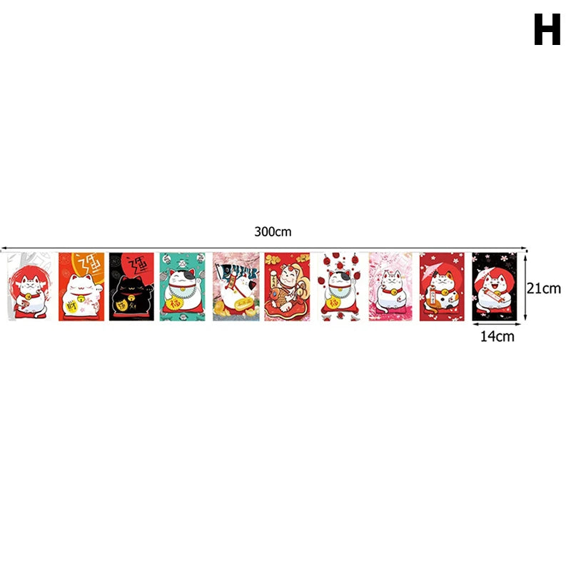 Japanese Lucky Cat Bunting Banner – Party & Restaurant Decor Party Bunting Banner SPOT H