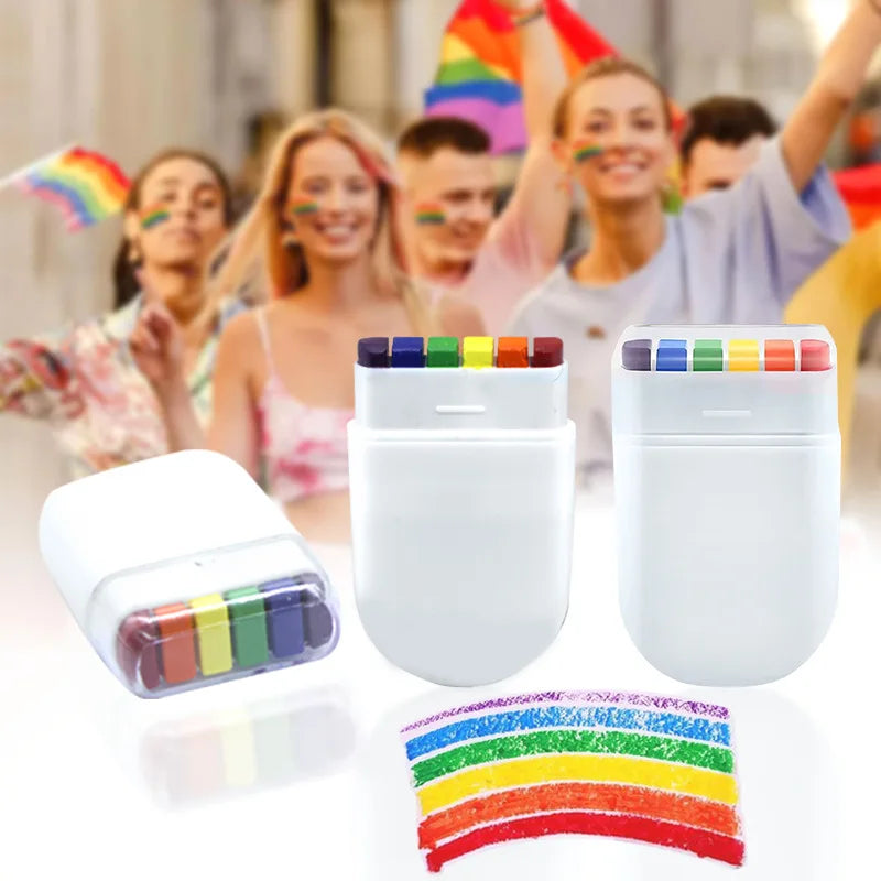 6-Color Rainbow Crayon Paint Sticks – Kids Party Favor Set Crayon Paint Sticks SPOT