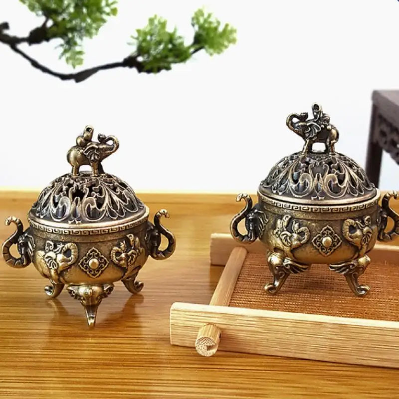 Elephant Lotus Metal Incense Burner Bowl – Yoga & Home Decor Incense Burner SPOT