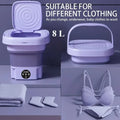 Portable 8L Mini Foldable Washing Machine & Spin Dryer Mini Washing Machine SPOT 8L Purple 100V-240V EU Plug