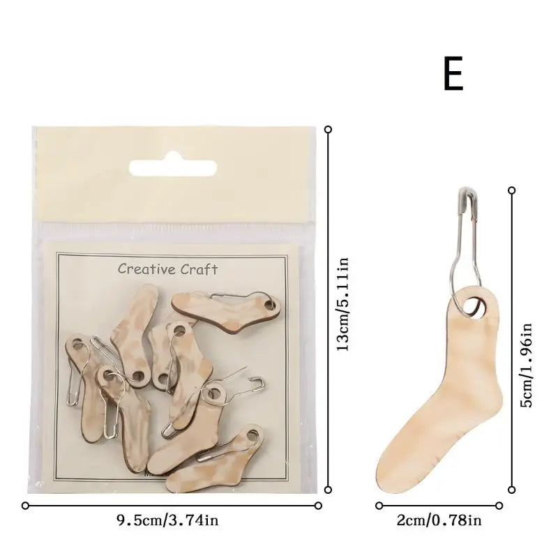 Wooden Knitting Gauge Ruler & Locking Stitch Markers Set Knitting Craft Tool SPOT E