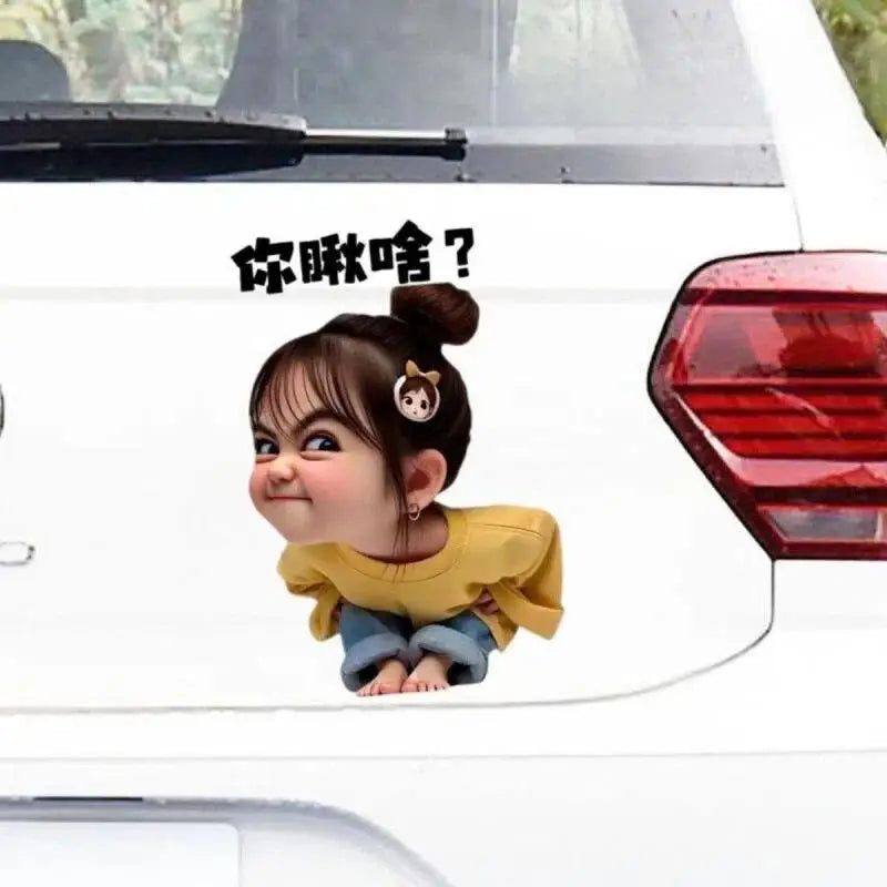 Cute Girl PVC Vinyl Sticker – Car, Helmet & Luggage Decal Vinyl Decal Sticker SPOT
