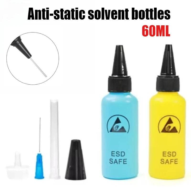 60mL ESD Alcohol Dispenser Bottle – Steel Needle Tip Squeeze Liquid Dispenser Bottle SPOT
