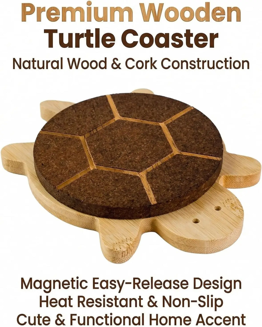 Black Walnut Wood Turtle Coaster – Heat-Safe Table Mat Wood Table Coaster SPOT