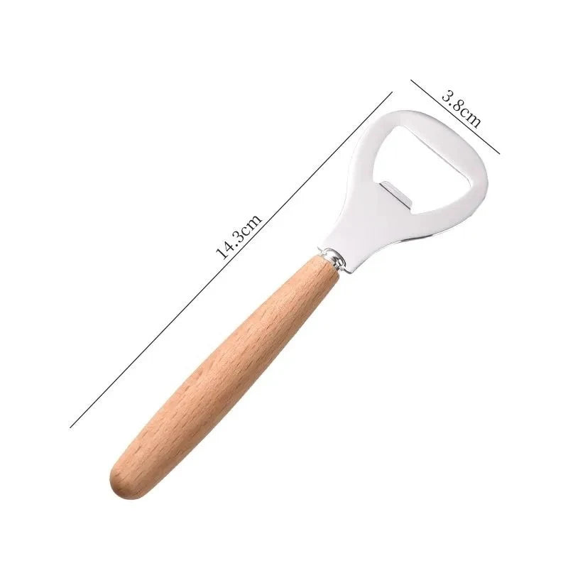 Wooden Handle Beer Bottle Opener – Stainless Steel Bottle Opener SPOT A