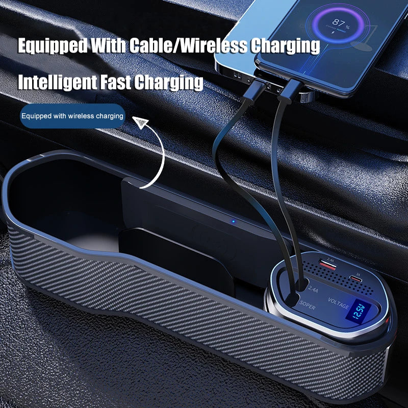 Wireless Charging Car Seat Gap Organizer – 40W USB-C Car Seat Organizer SPOT