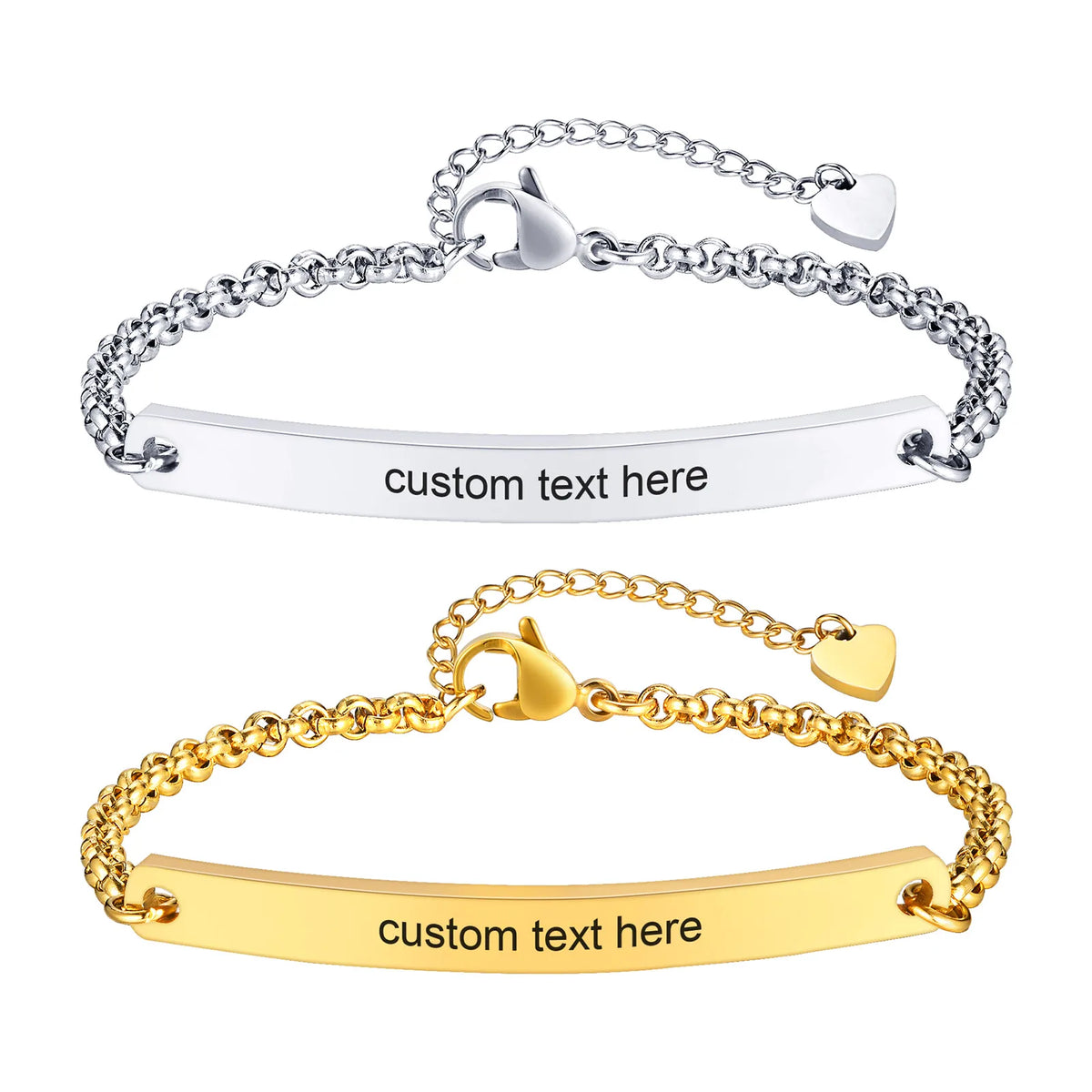 Personalized Name Bar Bracelet – Engraved Stainless Steel Engraved ID Bracelet SPOT