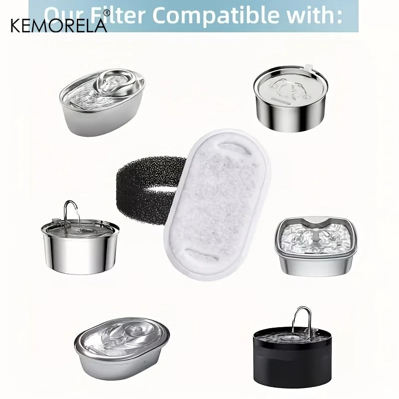 Kemorela 30-Pc Cat Fountain Replacement Filters – Activated Carbon Pet Fountain Filter SPOT