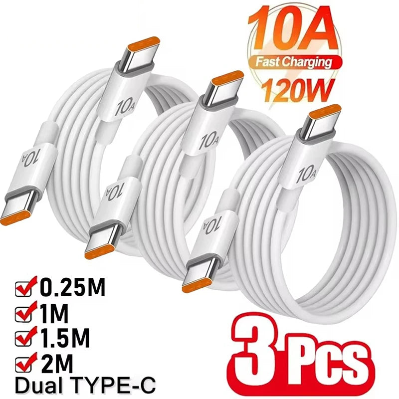 120W USB-C to USB-C Fast Charging Cable – 1 or 3 Pack USB-C Charging Cable SPOT