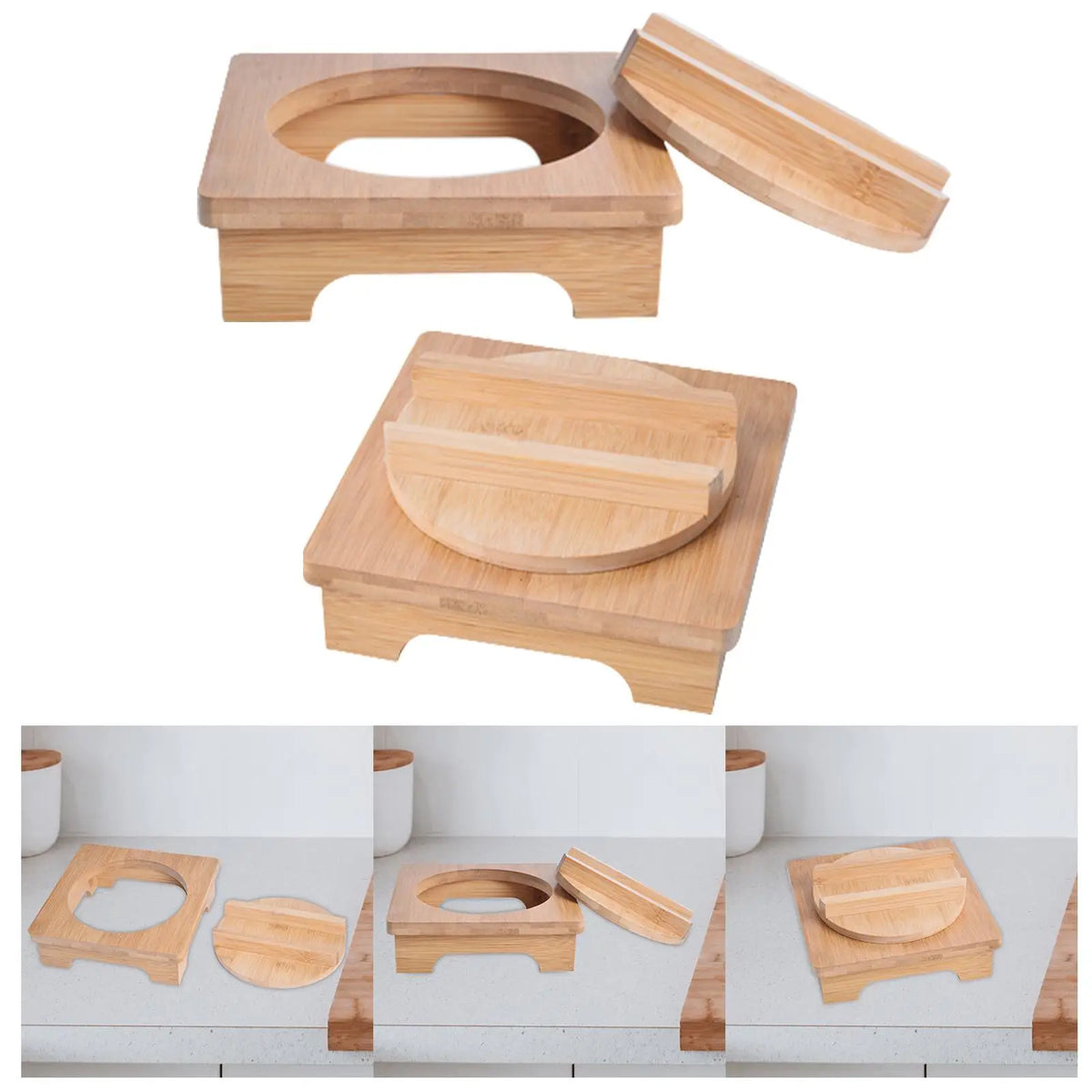 Wooden Trivet & Pot Cover Set – Heat-Safe Kitchen Pad Wooden Trivet Set SPOT
